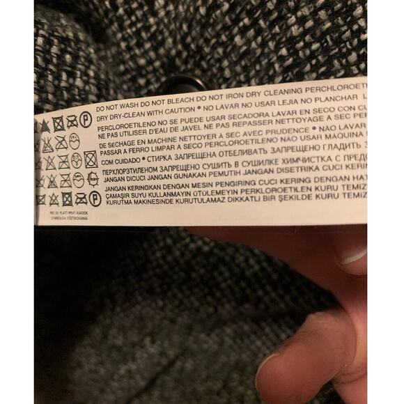 MNG (Mango) Black Colorblock Tweed Funnel Neck Peacoat - Size S - Picture 11 of 11